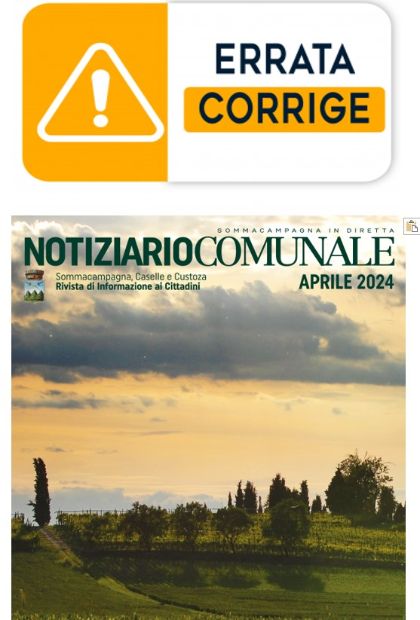 Errata corrige su Notiziario-Comunale---Aprile-2024 Errata corrige su Notiziario-Comunale---Aprile-2024