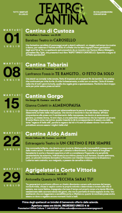Teatro in cantina 2025 Teatro in cantina 2025