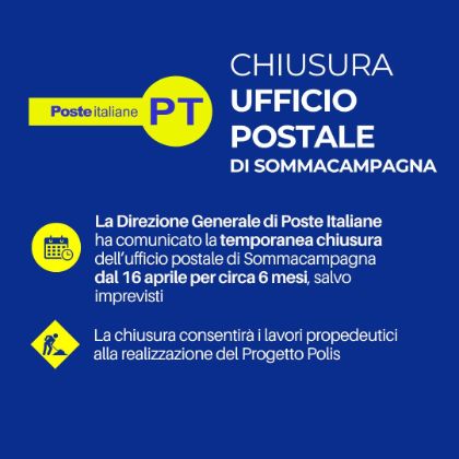 Chiusura Ufficio Postale Sommacampagna