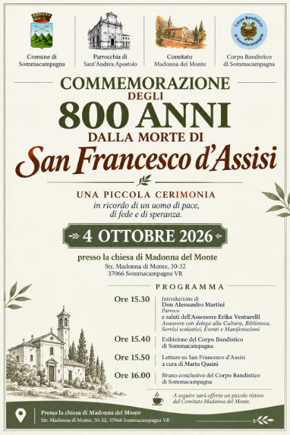 Cerimonia commemorazione degli 800 anni dalla morte di San Francesco d'Assisi
