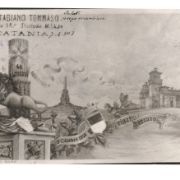 266 - Cartolina commemorativa risorgimentale Caltabiamo Tommaso Capitano 18° Distretto Militare Catania  7.4.1903