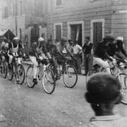 238 - Gruppo di ciclisti in via cittadina non definita