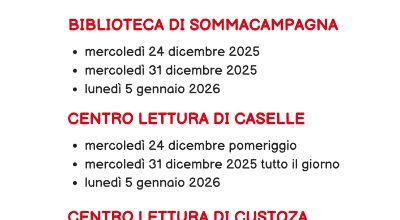 Locandina biblioteca chiusure periodo natalizio